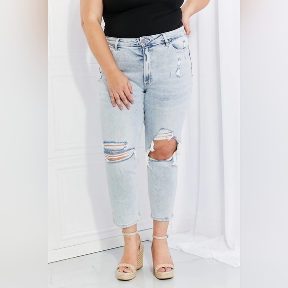Vervet High Rise Light Wash Slim Straight Ankle Jeans Stretch Erika 20W NEW - Picture 14 of 14